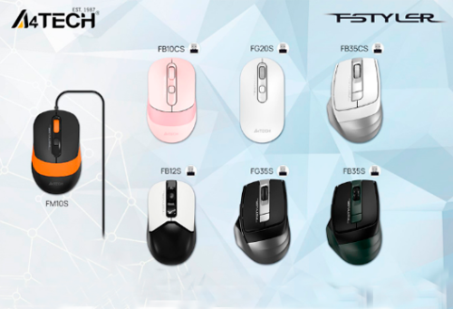 В MIDICT GROUP доступны новые бесшумные мыши A4Tech Fstyler для концентрации на работе 